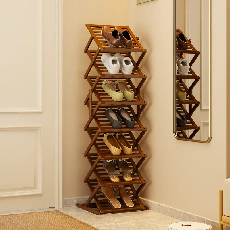 Folding free installation shoe rack, multi-layer household storage at the door, use a convenient shelf as soon as you pull it