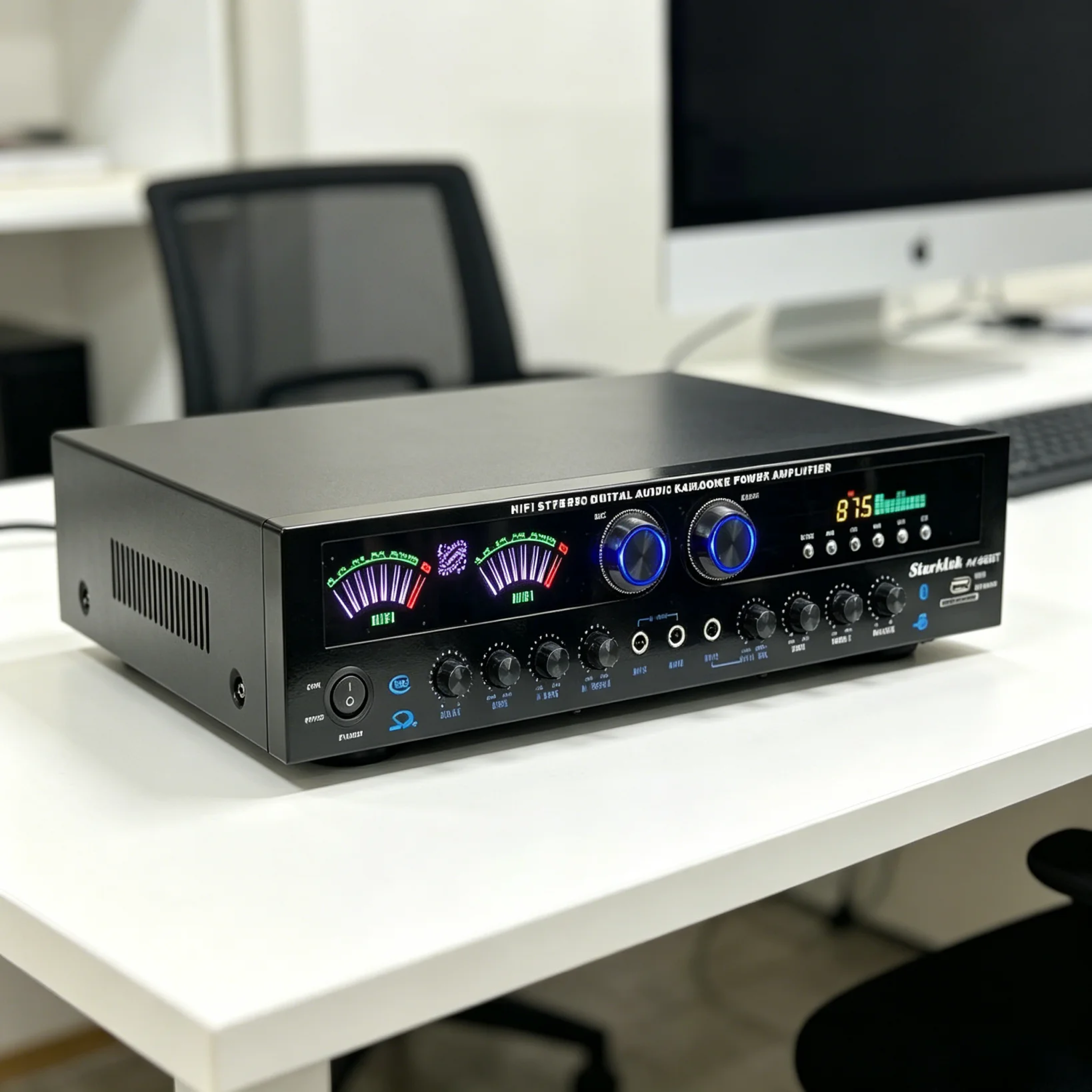 Starklok-Av666BT HiFi Stereo Digital Bluetooth Amplifiers 5-channel High-fidelity Hifi Home Karaoke Amplifier Dynamic Screen