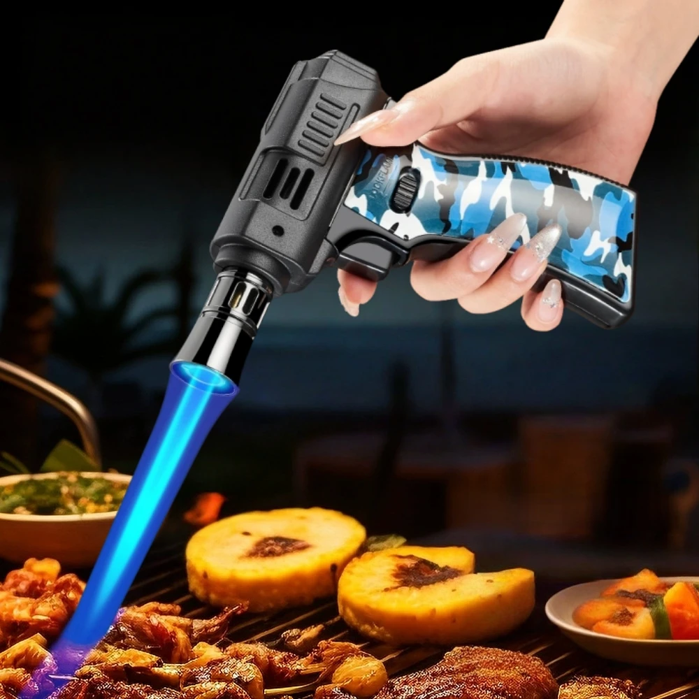 New portable flamethrower inflatable welding gun, cigar specific outdoor camping barbecue baking igniter, cigar accessories