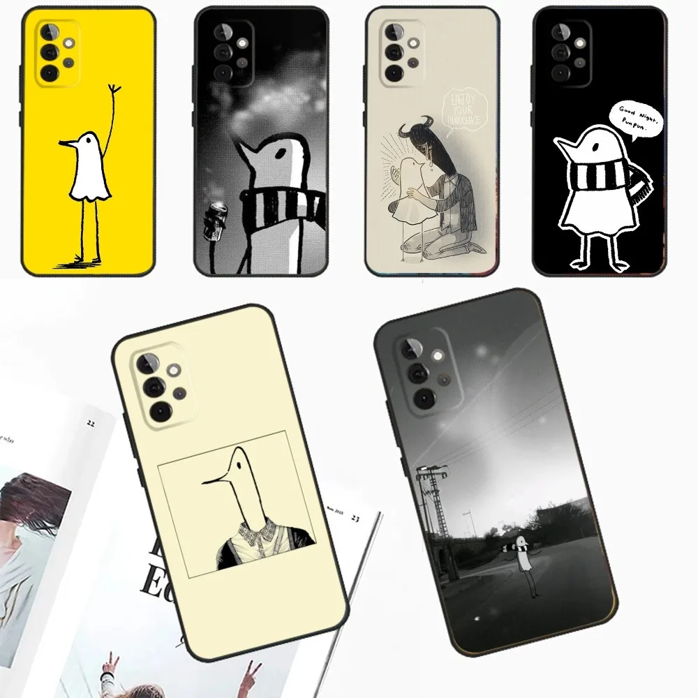 Goodnight Punpun Phone Case For Samsung Galaxy A13,A21s,A22,A31,A32,A52,A53,A71,A80,A91 Soft Black Phone Cover