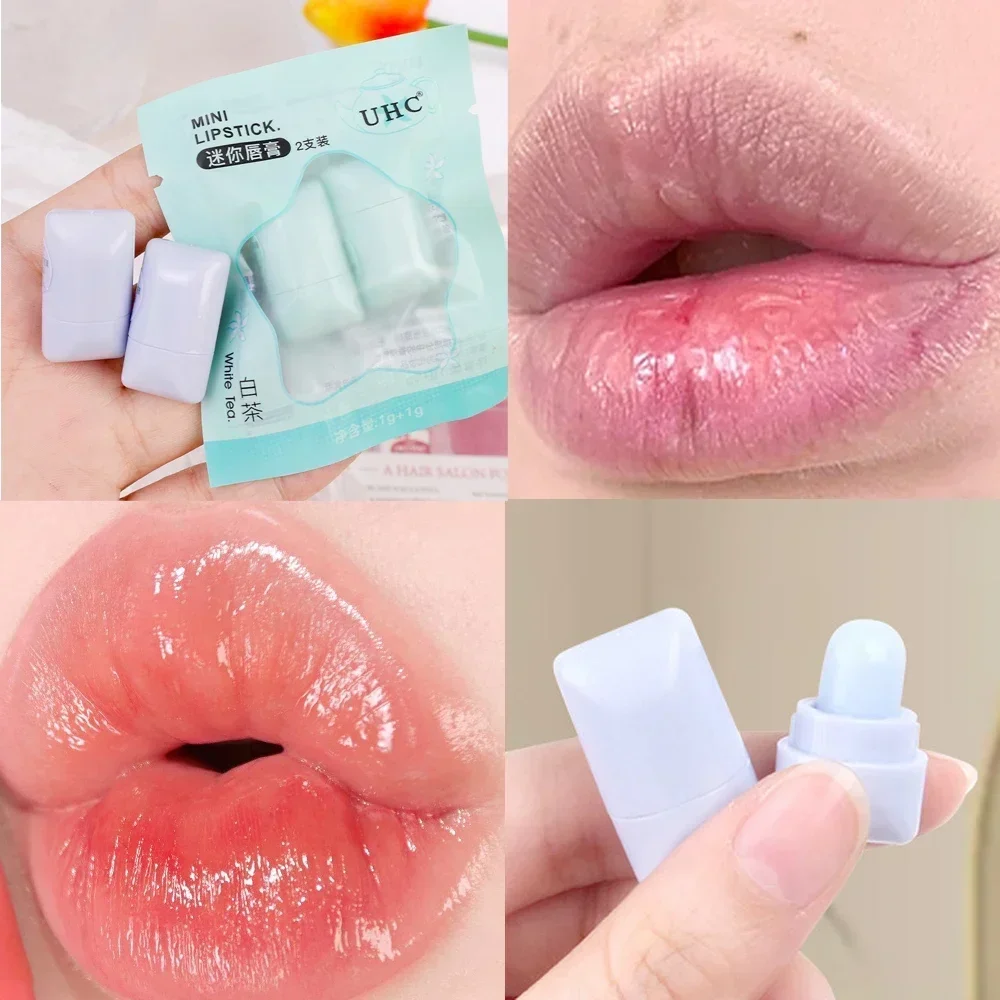 Mini Tea Lip Balm 2pcs/set Moisturizing Anti-dry Easy To Carry Lipstick Lasting Nourishment Cute LipGloss Daily Care Lips Makeup