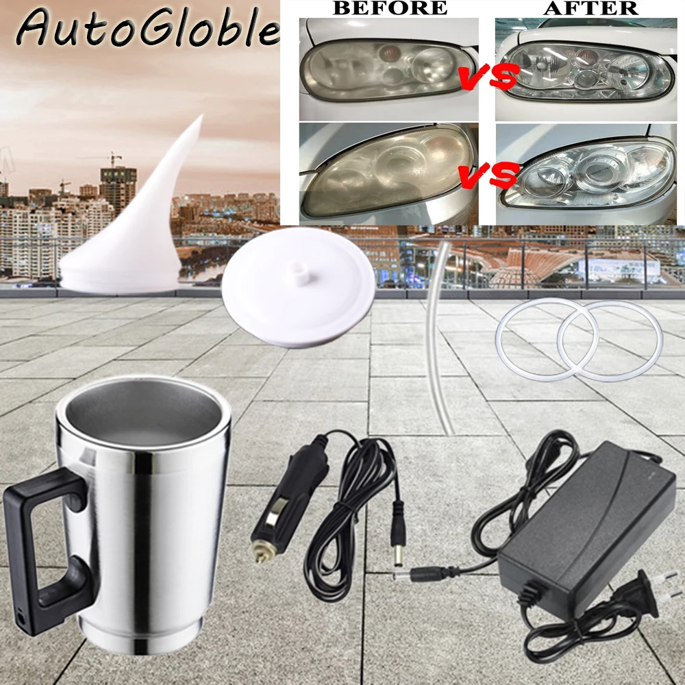 Herramienta de reparación de faros de coche, taza de calentamiento, herramienta de cuidado de faros de coche, 800ML, polímero líquido de pulido, productos de reparación de automóviles