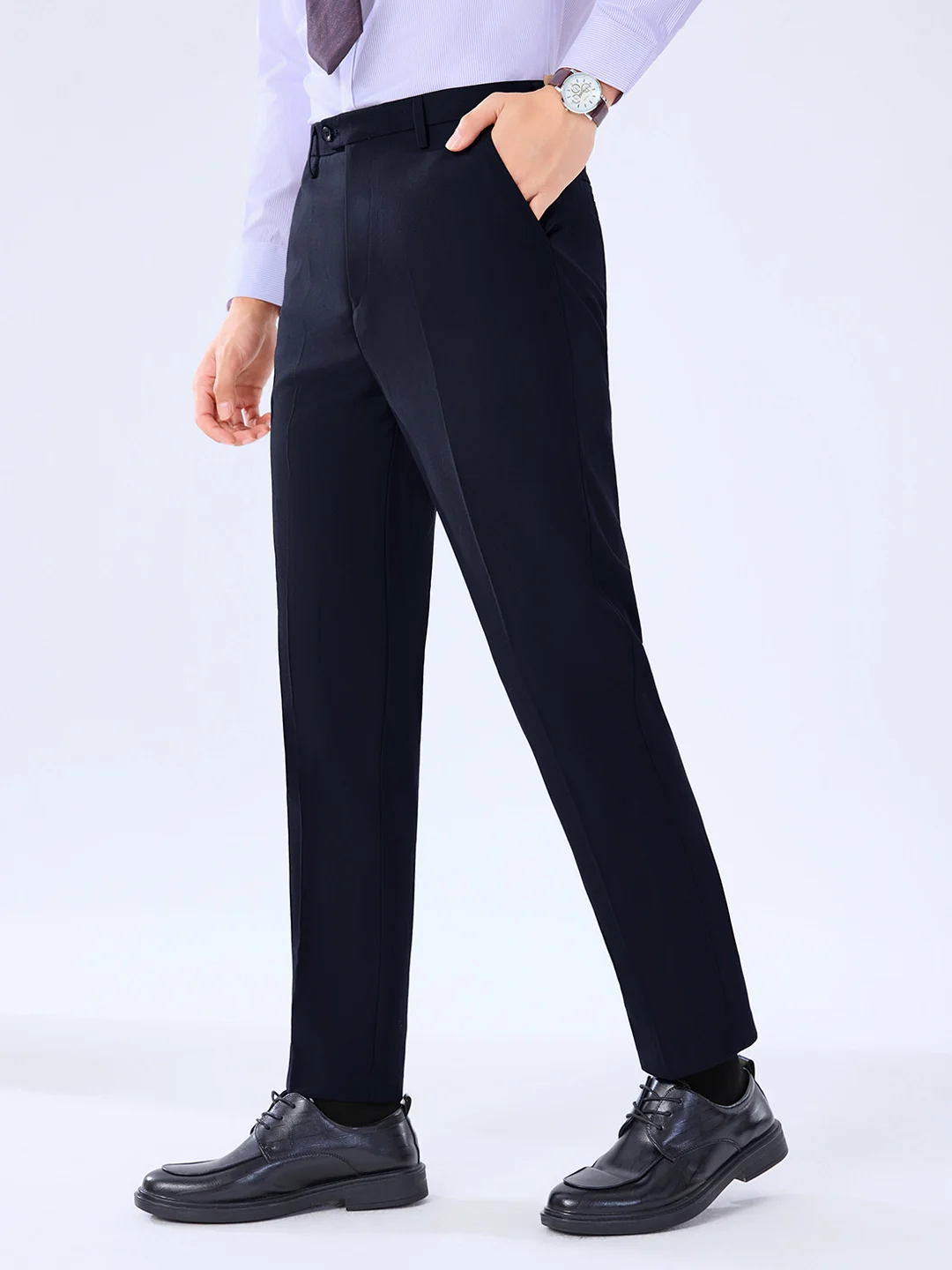 New 2026 Men's Summer Casual Business Straight Leg Pants Commute Work Suit Pants Slim Fit Formal Trousers Polyester Fiber