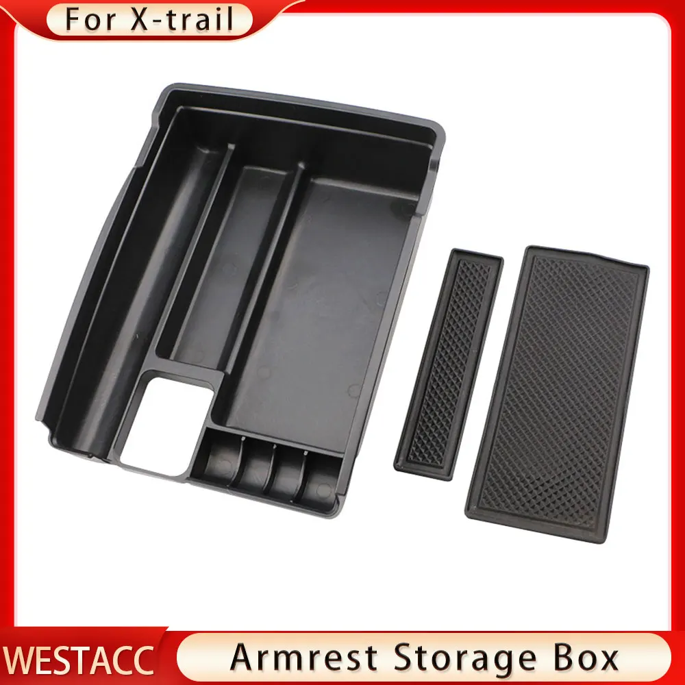 Car Central Armrest Storage Box for Nissan X-trail Xtrail T32 Rogue 2014-2020 Stowing Glove Case Tray Container Accessories