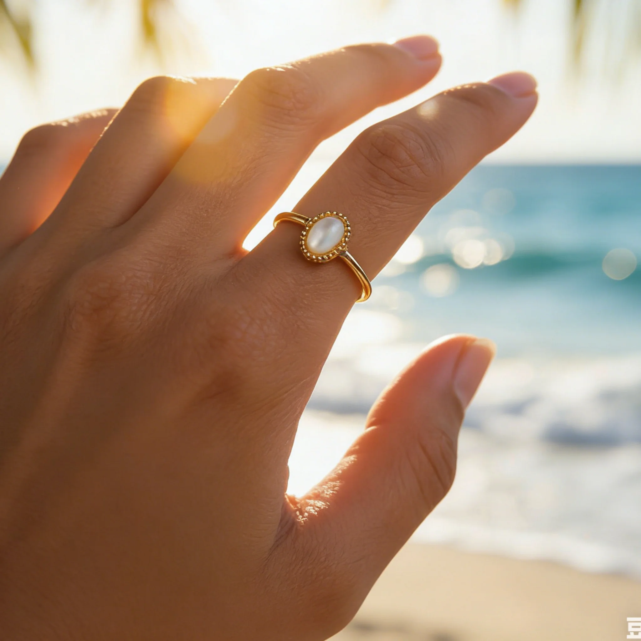 Edelstahl 18K Vergoldeter Minimalistischer Ovaler Naturmuschel-Ring für Frauen Modischer Exquisiter Fingerschmuck Geburtstagsgeschenk