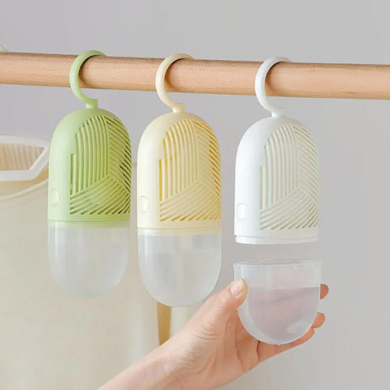 Clothes Dehumidification Box Reusable Hanging Dehumidifier Water Collector Hook Moisture Absorbers Dehumidifier Packs Anti-Mold