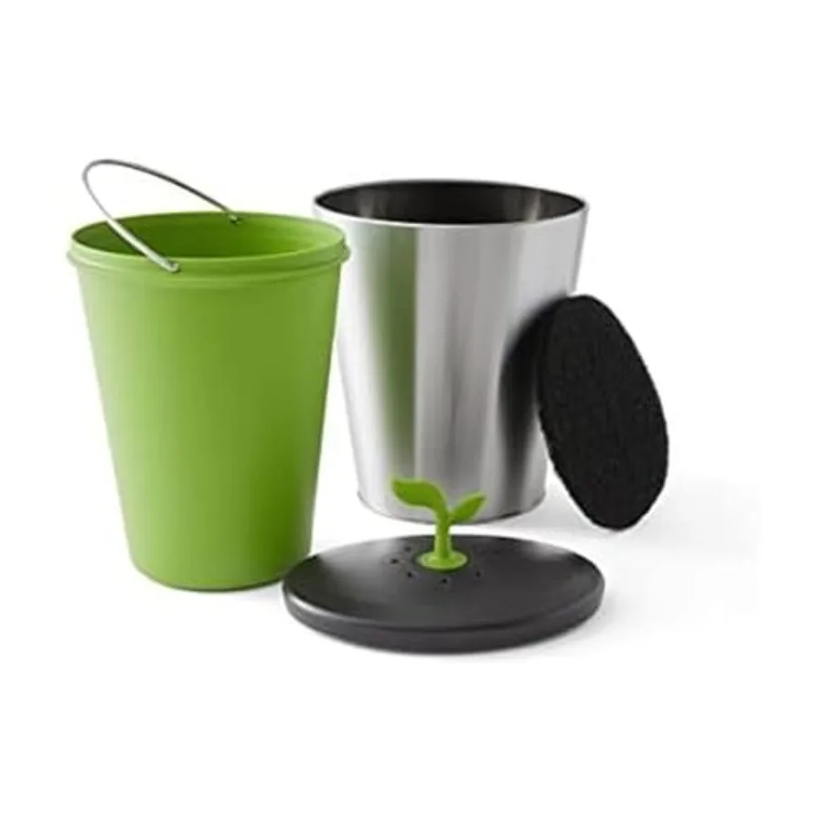 

EcoCrock Countertop Compost Bin 3.3 L Steel Gray