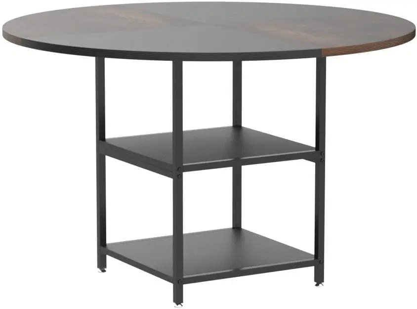 Обеденный стол на 4 человека, деревянный кухонный стол, большой обеденный стол с полкой для хранения, металлические ножки для дома, столовой, гостиной, черный