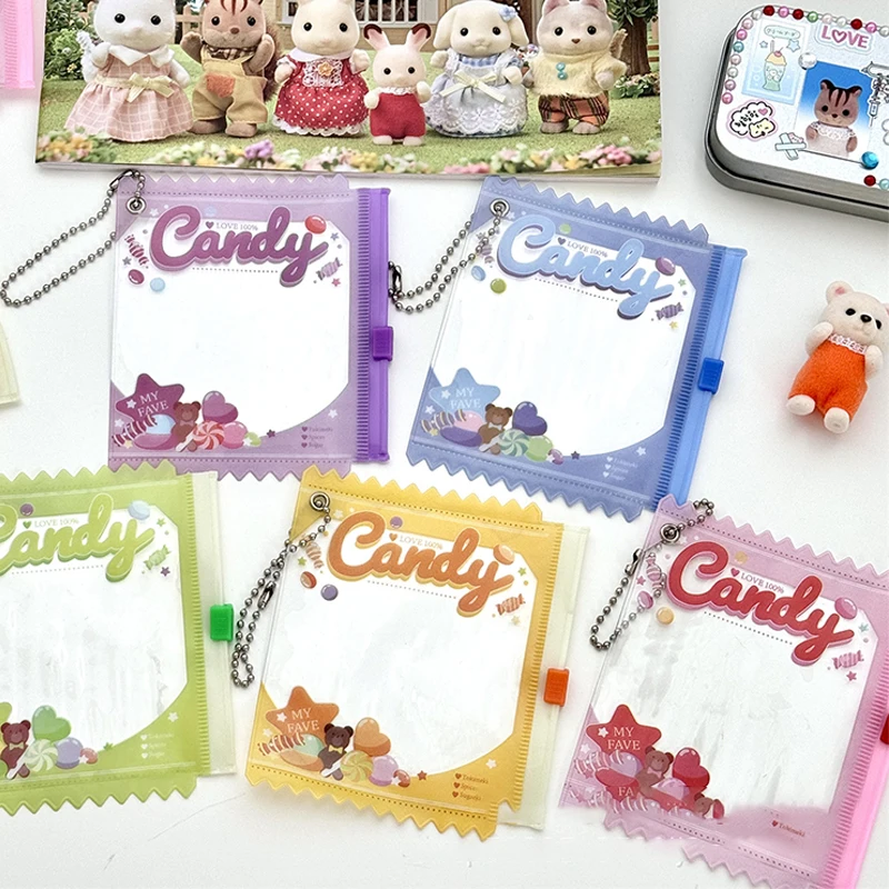 

1PC Candy Bar Bag Anime Themed Badge Storage Case Pendant Protective Shell Card Doll Bag Pendant Keychain ﻿