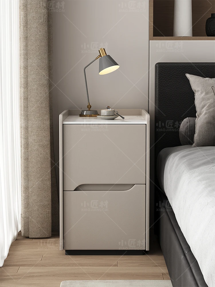 Extremely narrow bedside table, luxury and high sense, small solid wood bedside, ultra-narrow cabinet, simple and modern bedroom