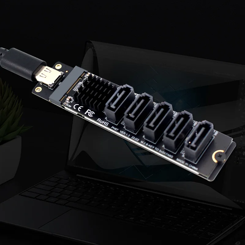 

TYPE-C To SATA3.0 5 Ports Adapter Converter Card 6Gbps USB10G JM575+JMS580 For SATA SSD HDD Expansion