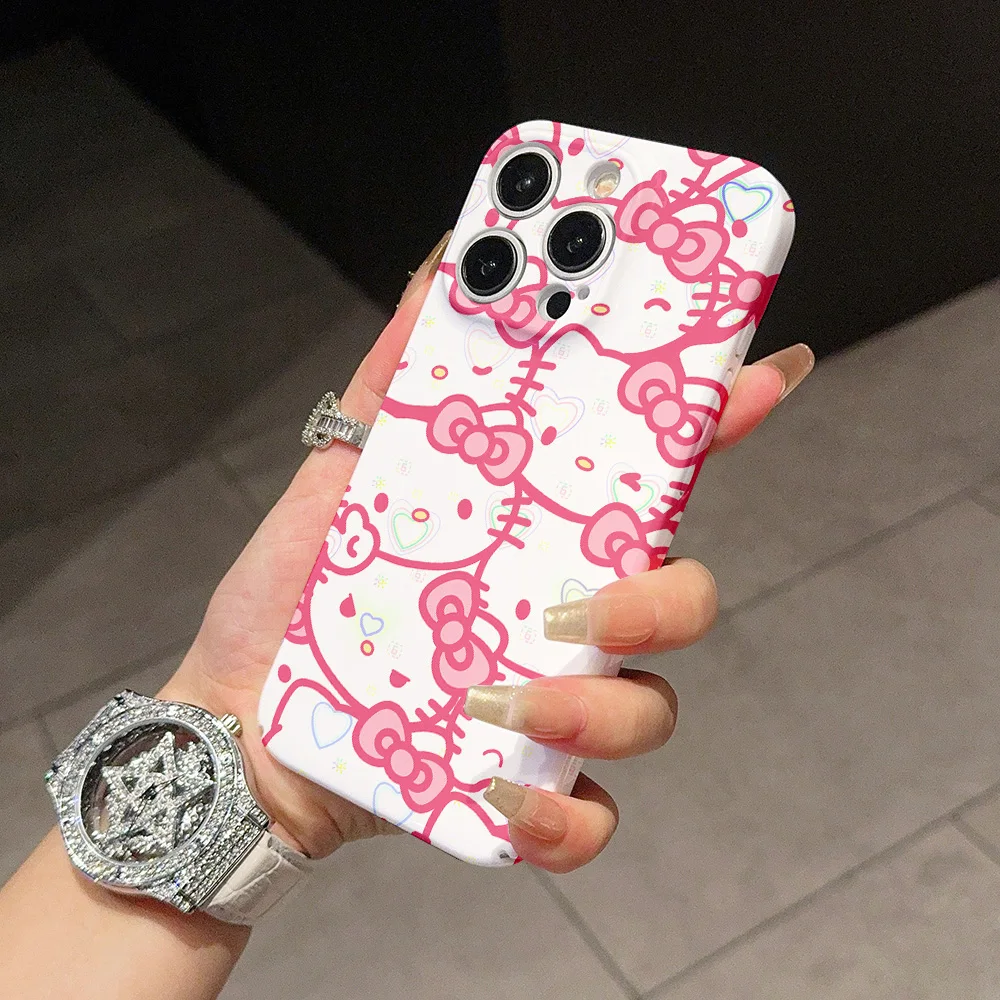 Cartoon Roze Hellokitty Telefoon Hoesje Voor Samsung Galaxy S20 S21 S22 S23 Fe Note 9 10 Pro Plus Ultra 4G 5G Glossy Hd Harde Pc Cover