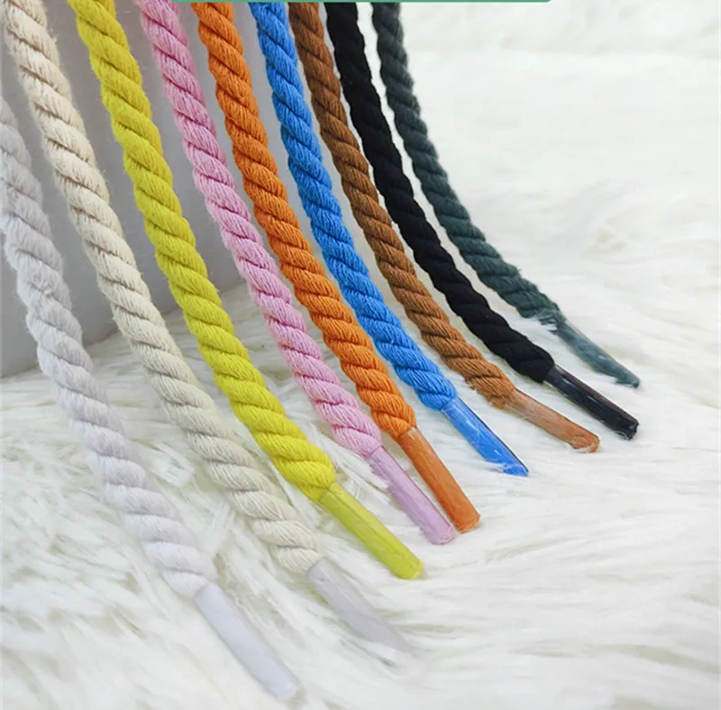 Vintage Cotton Linen Twist Weave Shoelaces Maserratula Rope Laces Men Women Trend Personality Sport Casual  Shoes Laces Dropsshi