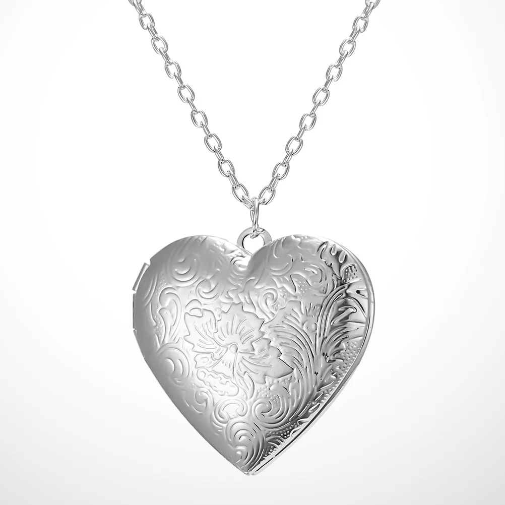 

Photo Frame Pendant Necklace Heart Shaped Can Be Opened Pendants for Women Mother