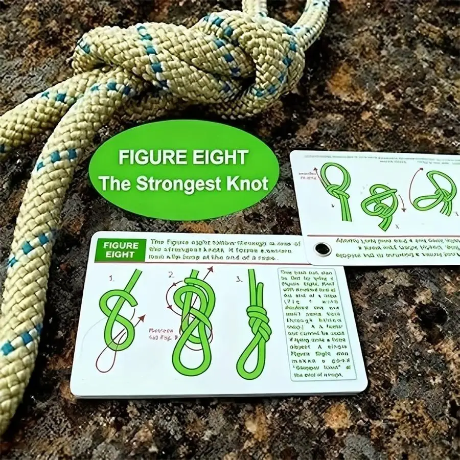 1/5/10/20/50/100pcs Outdoor Knots Reference Guide - Includes 23 Various Rope Knots, with Mini Storage Clip, Perfect for Wilderne