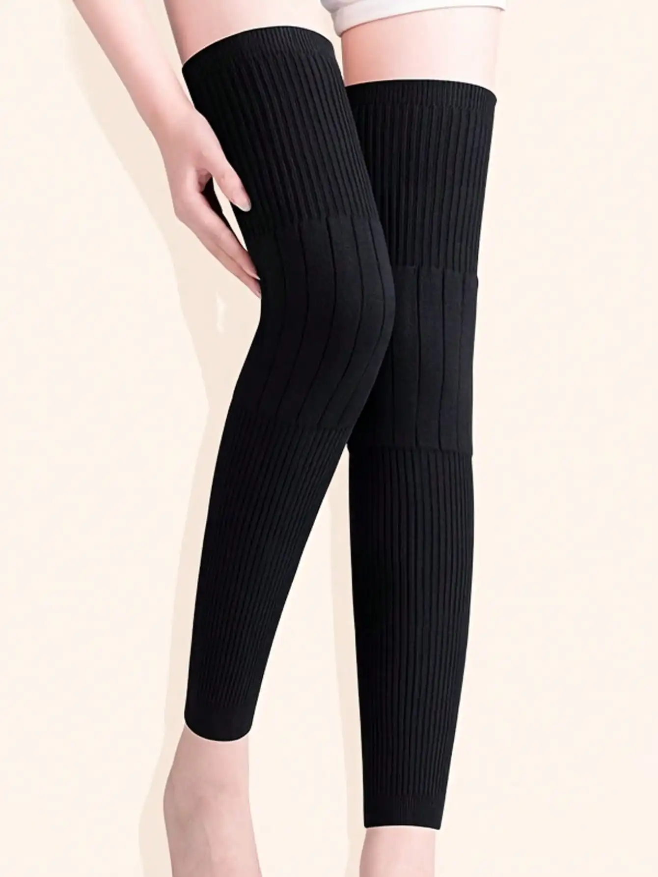 남녀노소 가을 겨울용 따뜻하고 방한 기능이 있는 노인용 다리 워머, 추위로부터 종아리 보호를 위한 특수 두꺼운 무릎 패드