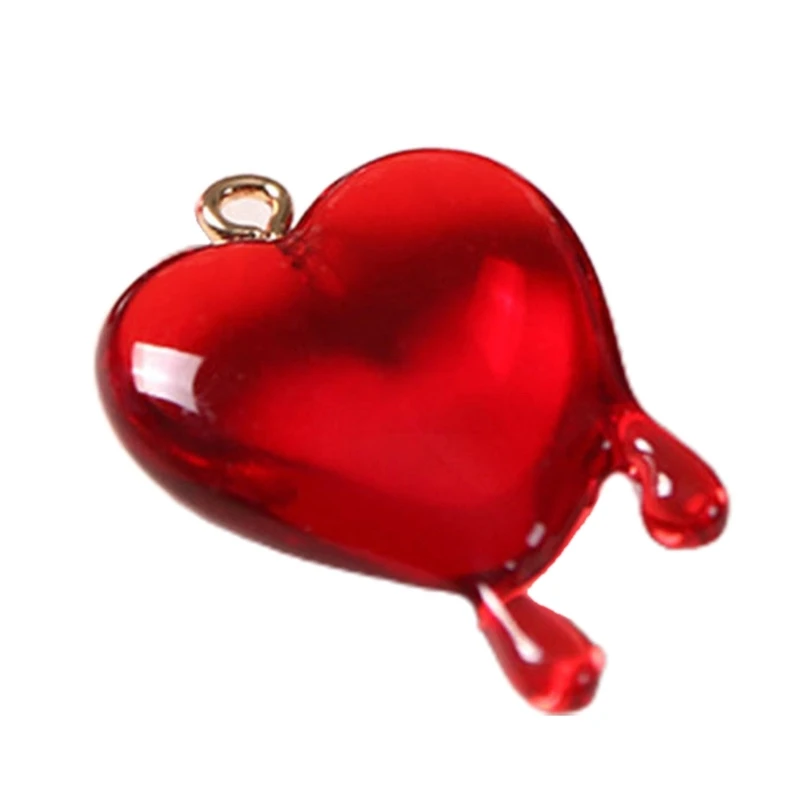 Love Drop Blood Pendants Color Love Heart Hang Tags Acrylic Summer Jewelry