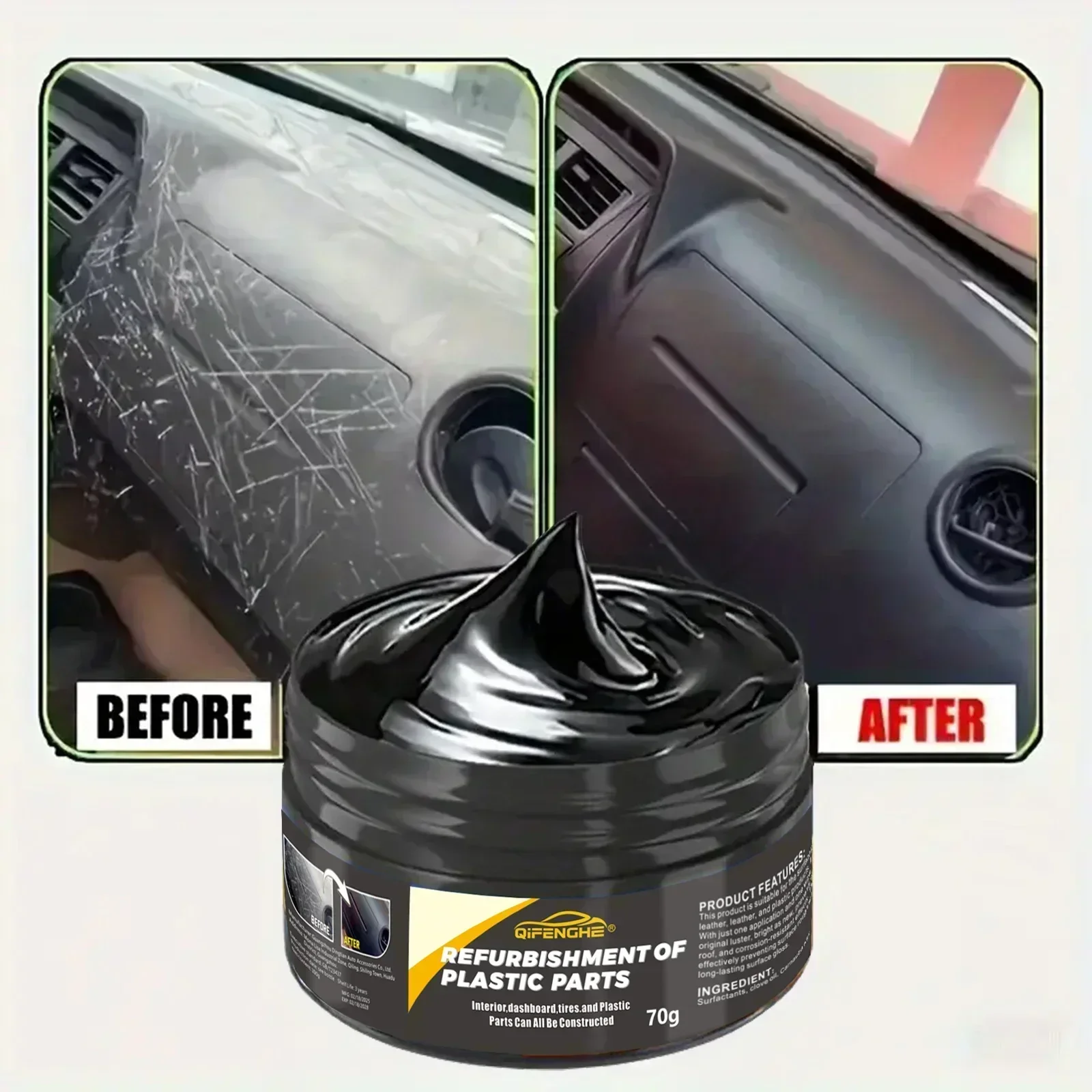 Automotive Plastic Repair Agent Exterior Interior Polishing Wax Scratch Repair Anti-Aging Cream Suitable For Tires