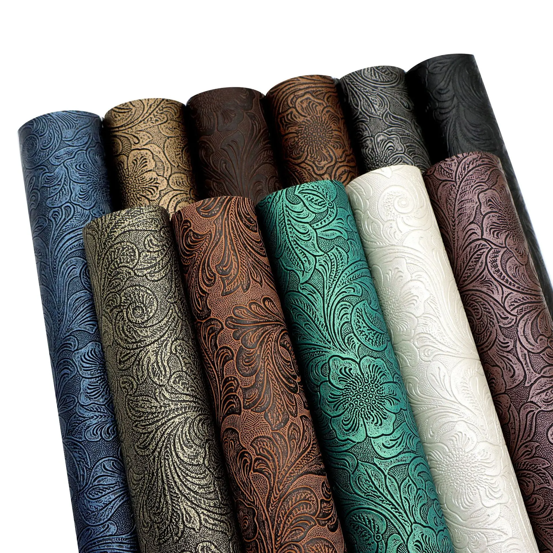 لوح جلد PVC مزخرف هندسيًا مقاس 20 × 33 سم - لوحة من الجلد الصناعي المنقوش للمحافظ والحرف اليدوية #5