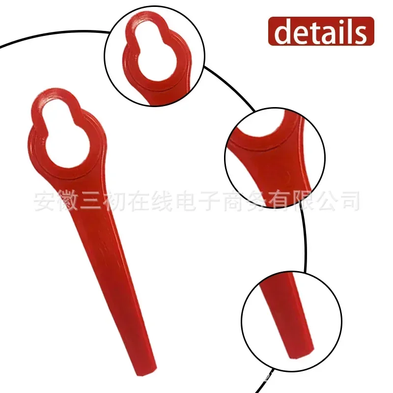 50/100pcs Plastic Blade Pendants for Cordless Grass Trimmer Knife Blade Cutter Lawn Trimmer Spare Blade Garden Replacement Tool