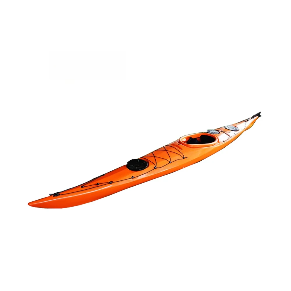 عرض ساخن بطول 5 أمتار للجلوس في كاياك البحر البلاستيكي المصبوب من روتو فردي للتجول والرياضة