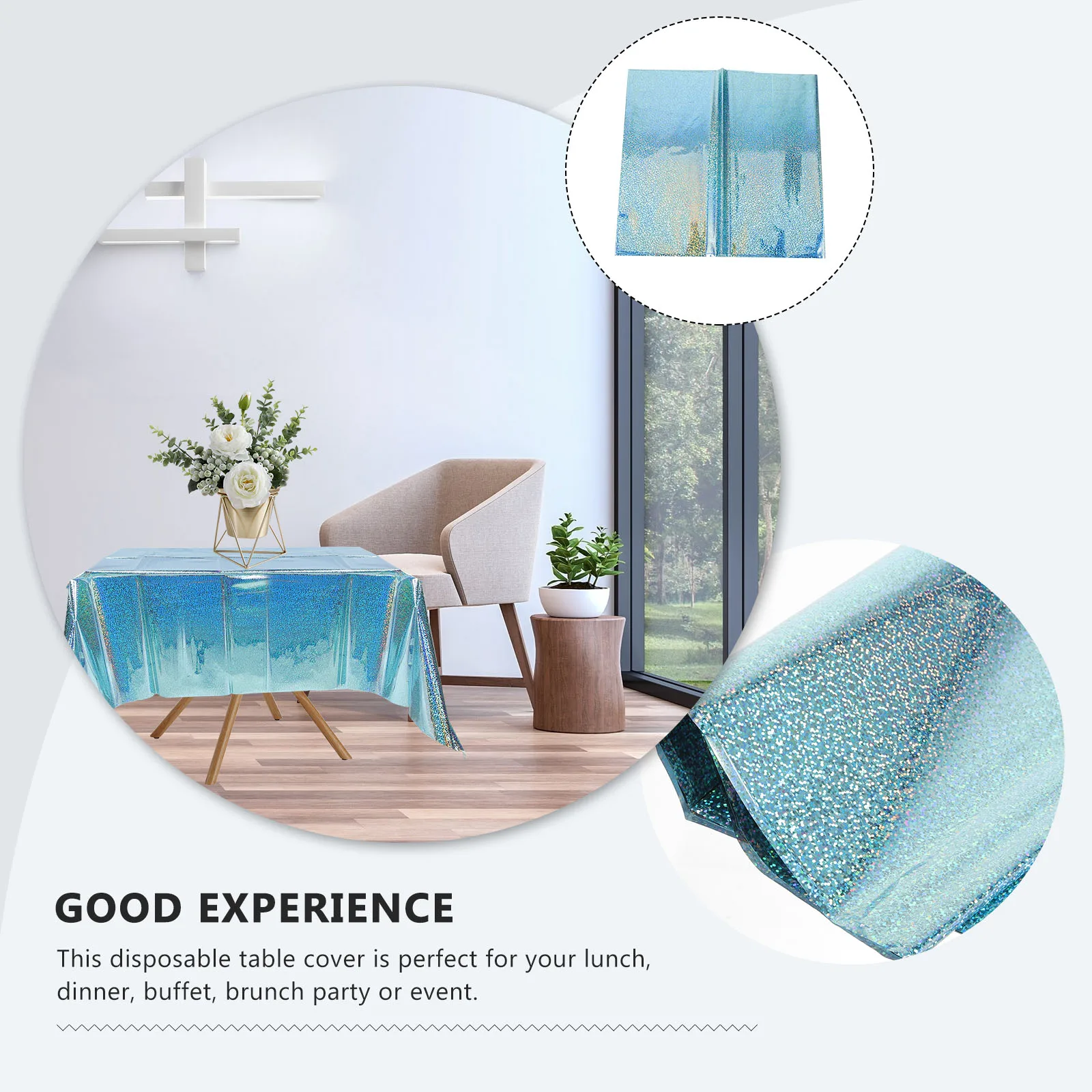 

2 Pcs Waterproof Tablecloth Set Decoration Disposable Tablecloths Theme Party Foil Cover Birthday Aluminum Film DIY