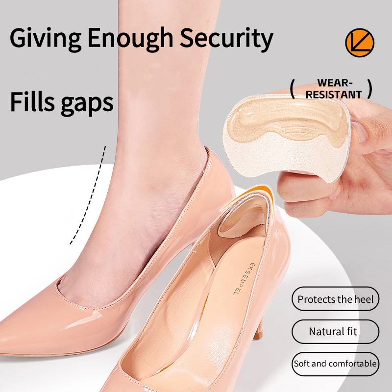 Women's high-heeled shoes anti-abrasion heel stickers Silicone heel protector Pain relief foot insoles Adjustable shoe size