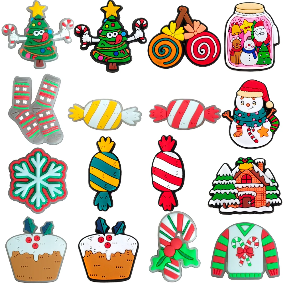 

1Pcs Christmas Shoe Charms PVC Shoe Decorations Sandals Buckle Accessories for Kids Party Gifts