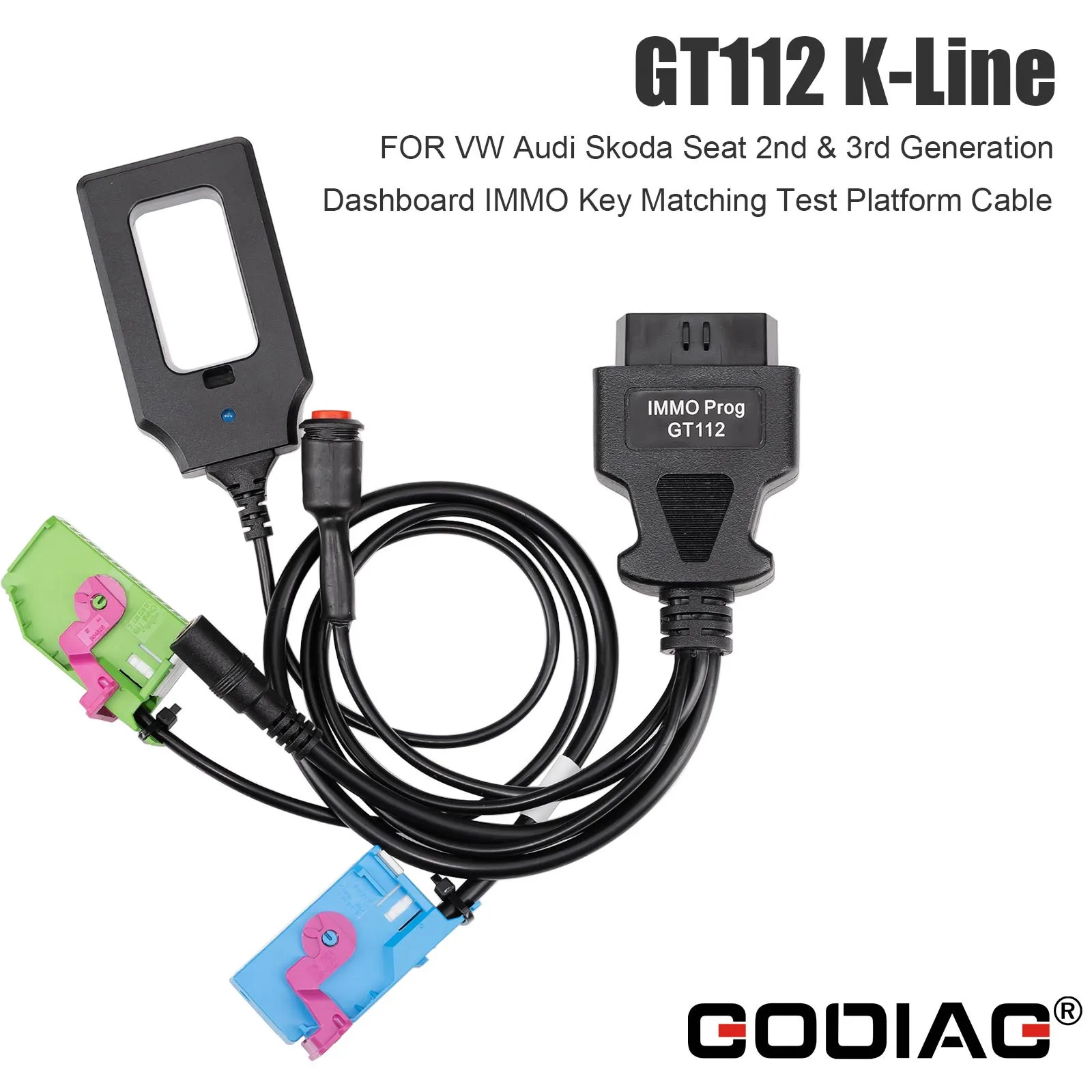 GODIAG VAG-testplatforms GT112 2e K-Line GT111 CAN-Bus 3e en 3,5e GT110 CAN-Bus UDS 4e generatie Schrijfgegevens naar dashboard