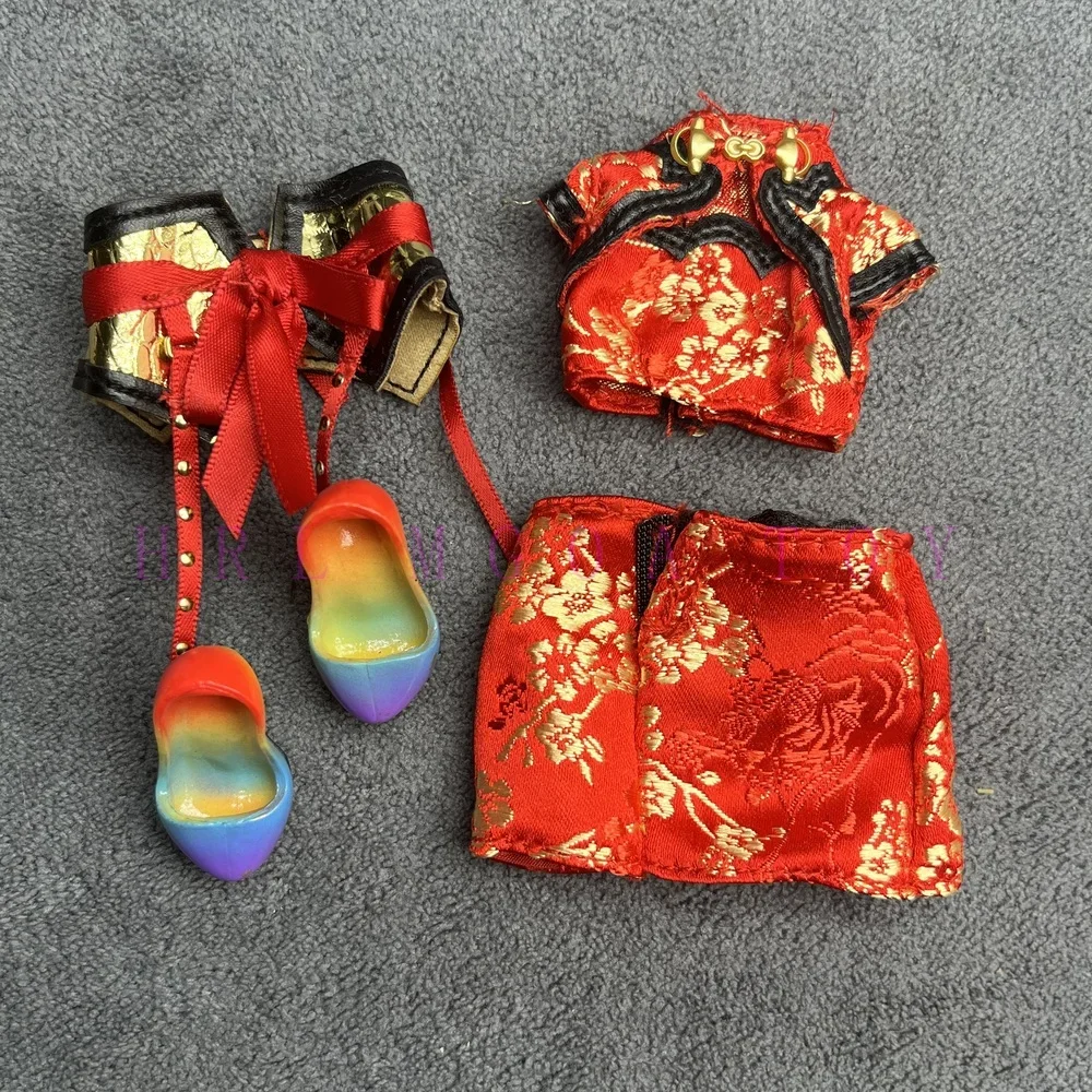 Original multi estilo arco-íris escola secundária 28cm boneca roupas e sapatos conjunto moda vestir meninas presente de feriado brinquedos