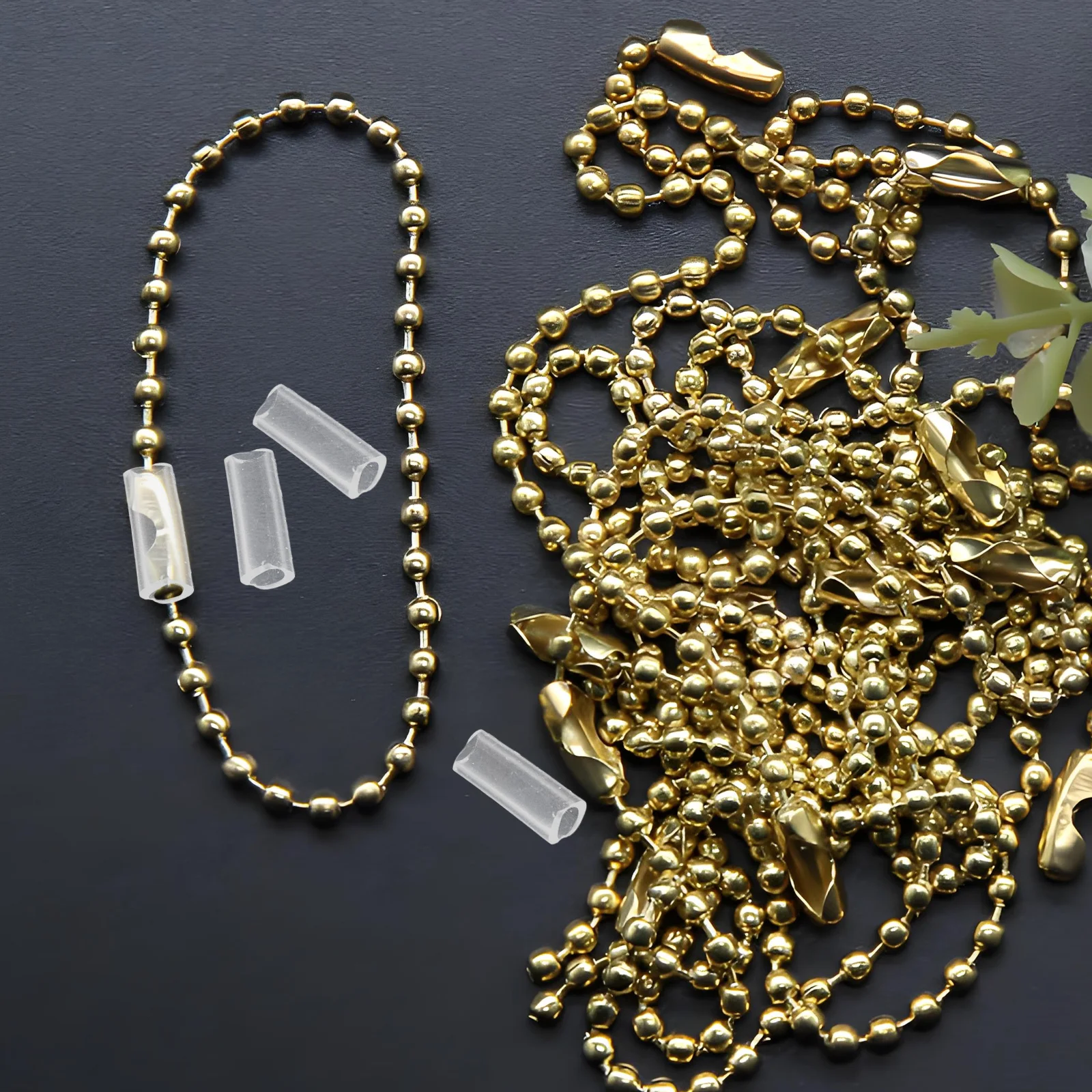 50pcs Beaded Chain Protectors Lightweight Anti-Drop Jewelry Connector For Key Rings Necklaces Bracelets End Caps