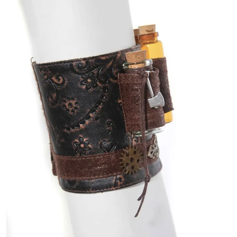 Steampunk Arm Cover Ring accessori armatura rivoluzione industriale medievale Alchemy Chemistry Leather Prop Costumes for Woman