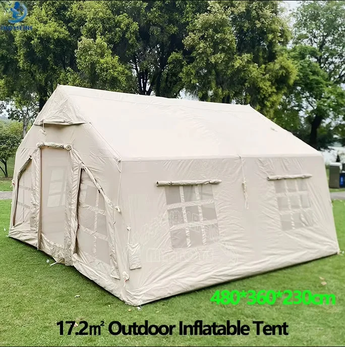 Large Size Outdoor Shelter Quick-open Inflatable Tents Wind and Rain Resistant Canopies Hiking Oxford Cloth Fabric Flysheet