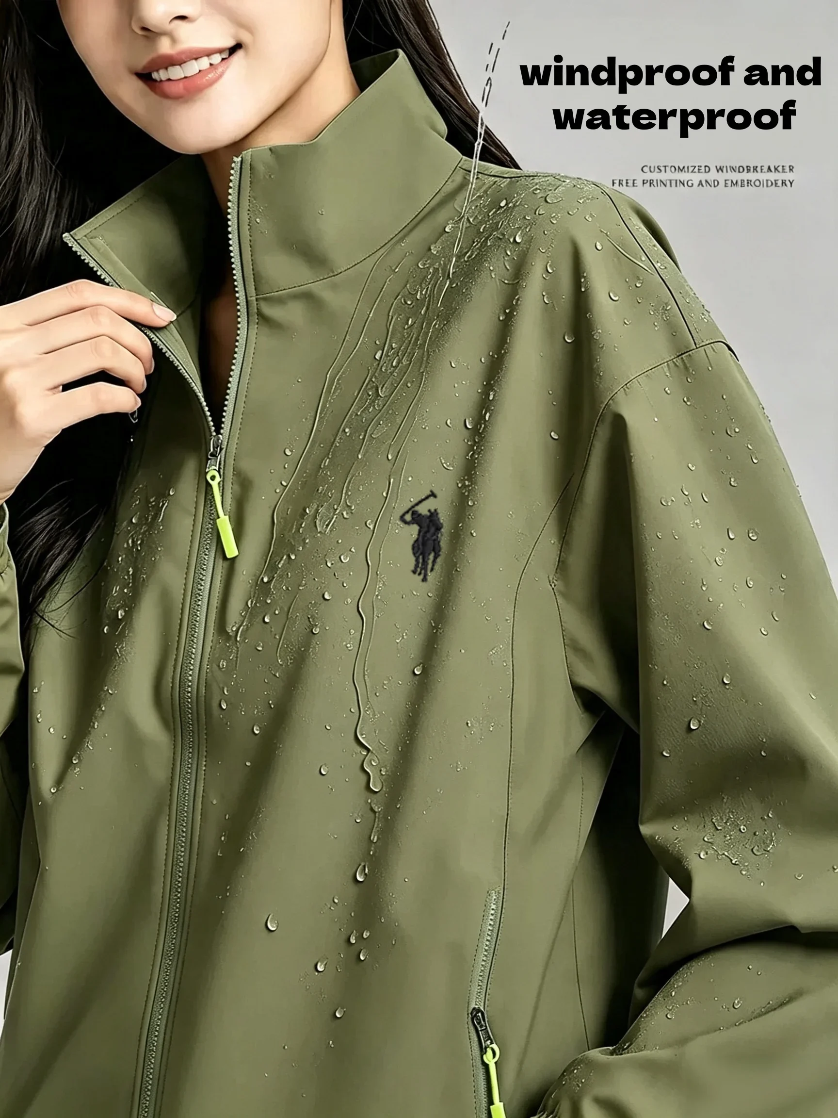 2026 neue High-End-Markenjacke für Damen und Herren mit langen Ärmeln und Reißverschluss, Herbstmode, exquisite Stickerei, wasserdicht, strapazierfähig. – Detail 16