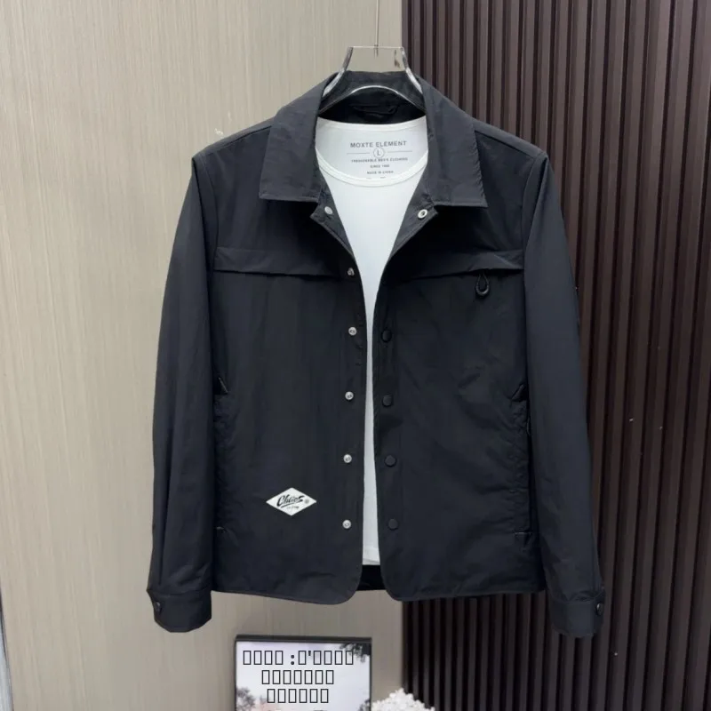 

Повседневная мужская приталенная куртка на весну и осень в Корейском стиле с воротником-стойкой, модная универсальная деловая повседневная длинная куртка из полиэстера