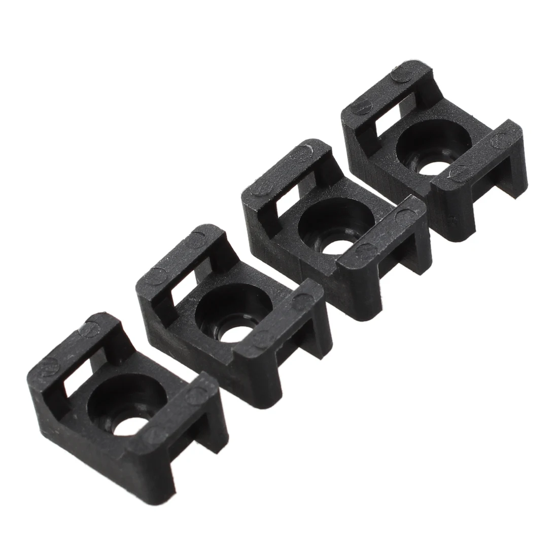 Black 4.5mm Width Cable Tie Base Saddle Type Mount Wire Holder 100Pcs