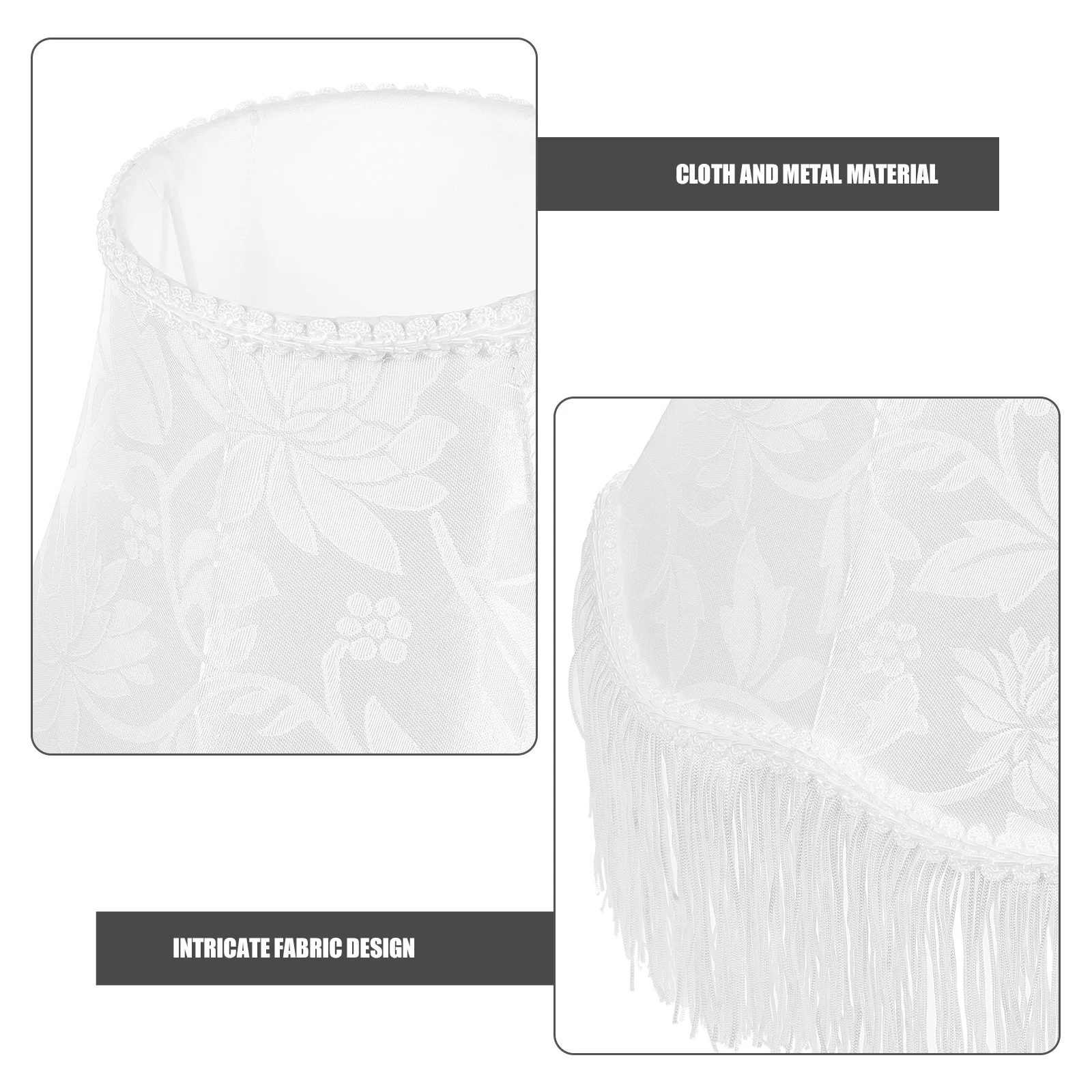 

Fringe Lamp Shade Vintage Tassel Lampshade Pink Flower Scallops Cloth Lampshades Lightweight Durable Softening Light E27