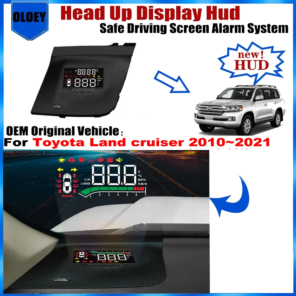 OEM Head Up Display HUD For Toyota Land Cruiser 2010~2022 Safe Driving Screen Alarm System Car Electronic Accessories