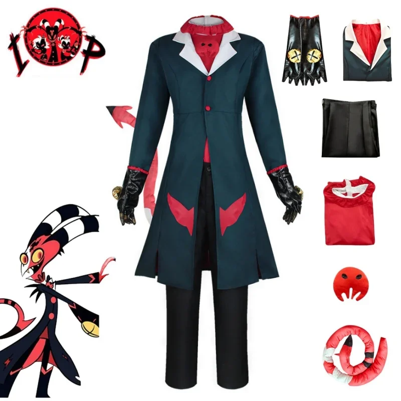 

Anime Helluva Boss Blitzo Cosplay Costume Boss Cosplay Party Uniform Suit with Tail Halloween Outfit for Men Women Custom