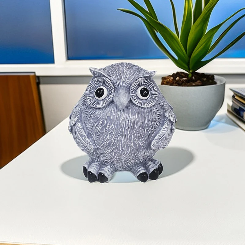 Owl Decor Statue Sculpture for Home, Office, Bookshelf, TV Stand Decoration Resin Animal Sculpture Crafts Gift