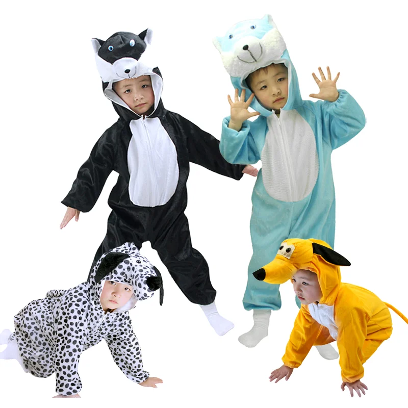 2-15 jaar oude kinderen dier cosplay pyjama winter warm jongens en meisjes dier rompertjes kostuum geschikt voor feesten cosplay