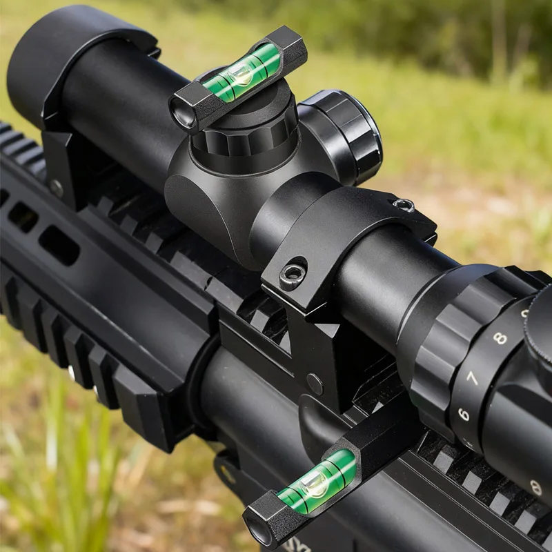 

Compact Riflescope Bubble Levels Kit Magnetic Base Picatinny Scope Level Accurate Shooting Alignment Tool Aluminum Alloy