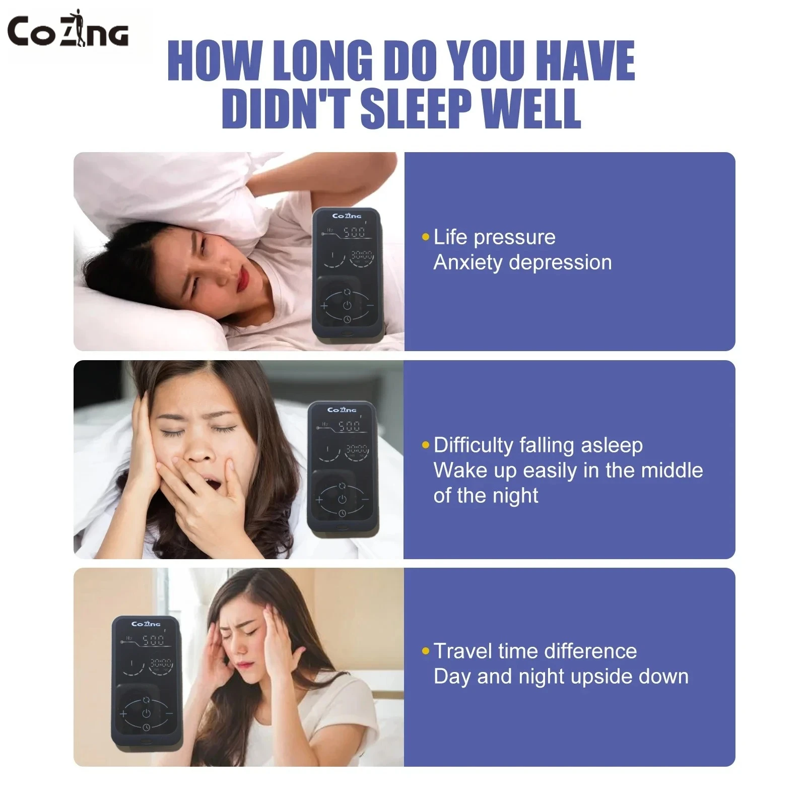 Advanced Microcurrent CES Stimulator, All-Day Mood & Pain Management Personal Cranial Electrotherapy Care, Rest Deep Sleep