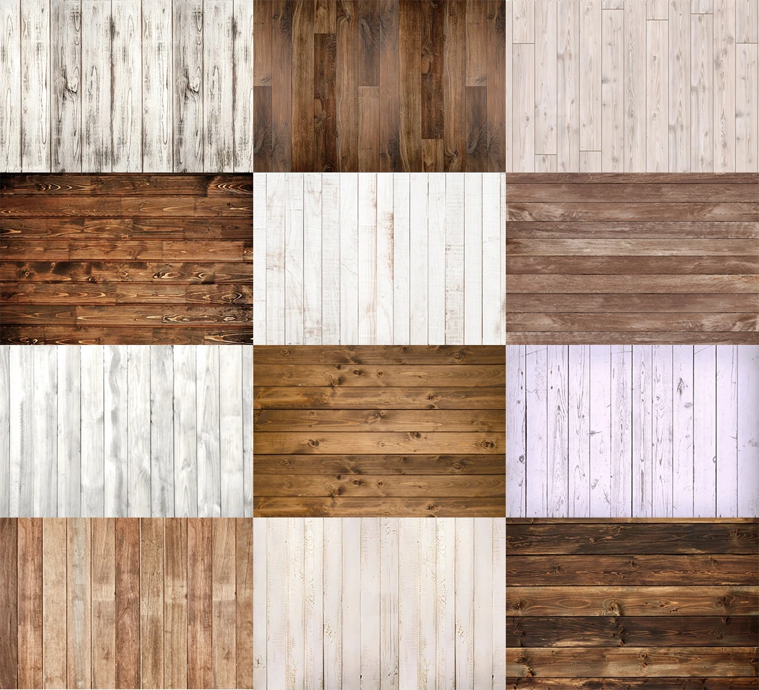 Wood Backdrop for Photography Brown and White Wooden Board Baby Portrait Indoor Background Prop Baby Shower Birthday Party Decor