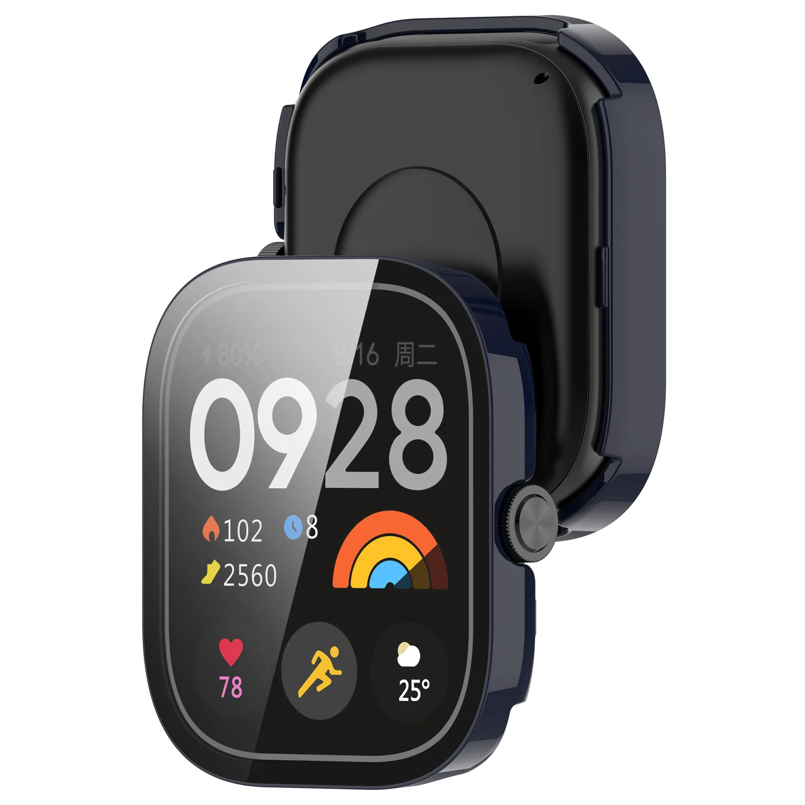 Carcasa de borde duro para reloj inteligente, película protectora de pantalla de vidrio, funda de marco completo para Xiaomi Redmi Watch 4, cubierta de parachoques, Accesorios inteligentes