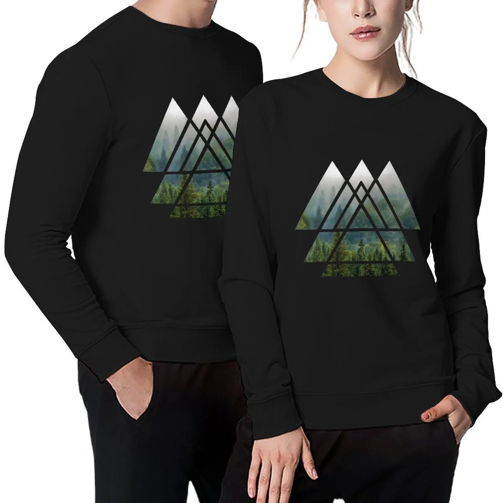 

Sacred Geometry Triangles - Misty Forest Pullover male clothes autumn jacket men korean autumn clothes new in sweatshirts