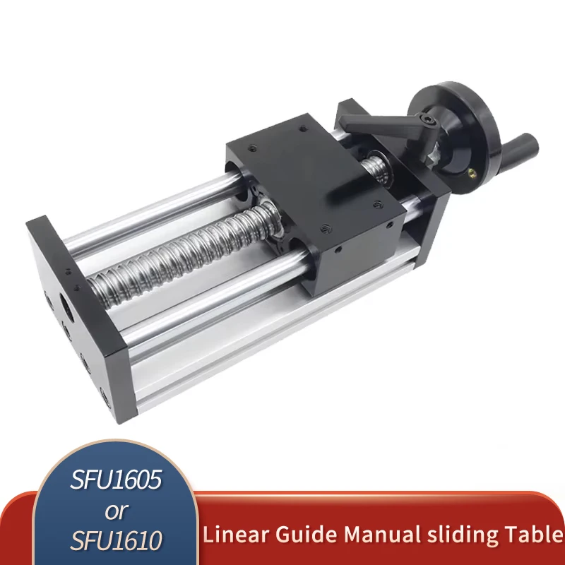mesa-deslizante-lineal-manual-con-volante-doble-eje-lineal-de-12-mm-de-diametro-exterior-husillo-de-bolas-1605-1610-carrera-efectiva-de-100–500-mm-piezas-de-movimiento-cnc