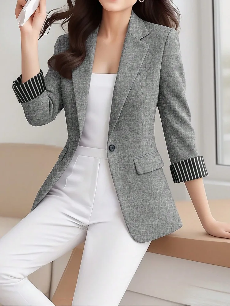 

Новинка 2026: Весенний женский повседневный блейзер, удлиненный, с длинным рукавом, для офиса, зимний, в категории пальто и жакеты