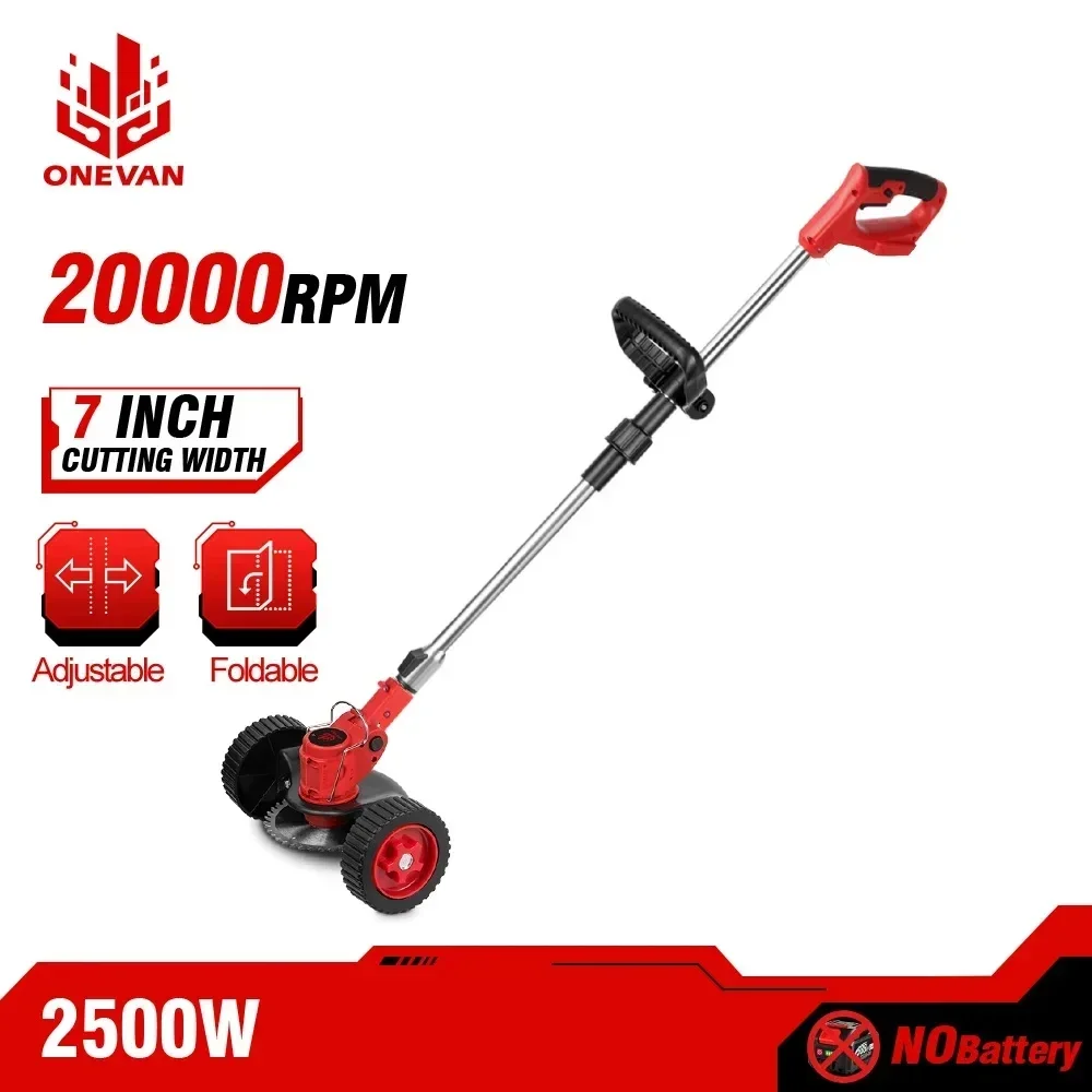 ONEVAN Electric Lawn Mower 20000RPM Cordless Grass Trimmer Adjustable Foldable Telescopic Garden Tool For Makita 18V Battery