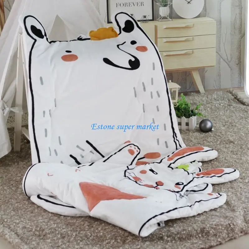 

090B 1Set 50inch Interactive Carpet Racoon Bunny for Play Rugs Stimulation Kid’s Gym Carpet Baby Crawling Mat